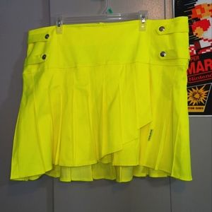 Tripp NYC Neon Yellow Pleated Skirt